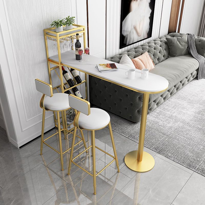 Modern Bar Dining Table Indoor Bar Height Pub Table with Shelves 42-Inch Top Clearhalo 'Bar Furniture' 'Bar Tables' 'bar_tables' 'furn' 'furn_bar_tables' 'Furniture' 'furniture_bar_tables' 'Kitchen & Dining Furniture' 'kitchen&dining_furn' 'kitchen' 1200x1200_ea5402a4-6636-4d5e-8aad-ed9d0925ca18