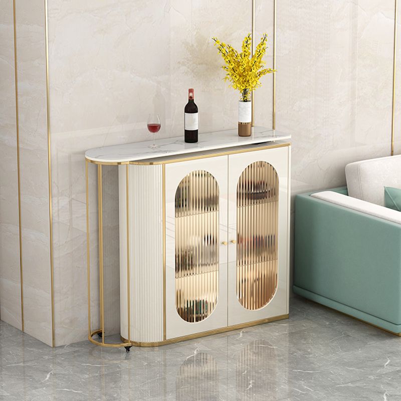 1/2 Pieces Counter Height Pub Set in Gold and White, Oval for Living Room Clearhalo 'Bar Furniture' 'furn' 'furn_home_bar_bar_sets' 'Furniture' 'Home Bars & Bar Sets' 'home_bar_bar_sets' 'Kitchen & Dining Furniture' 1200x1200_ea54e14e-ca9e-416a-bb7f-7952d882fff9