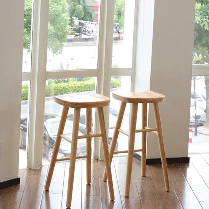 Industrial Style Wooden Bar Stool Contoured Seat Counter Stool for Kitchen Bar Clearhalo 'Bar Furniture' 'Bar Stools' 'bar_stools' 'furn' 'furn_bar_stools' 'furniture_bar_stools' 'Kitchen & Dining Furniture' 'kitchen&dining_furn' 'kitchen' 'kitchen_furn' Furniture' 1200x1200_ea590bbd-d767-4233-a8e0-3e2974b969f7