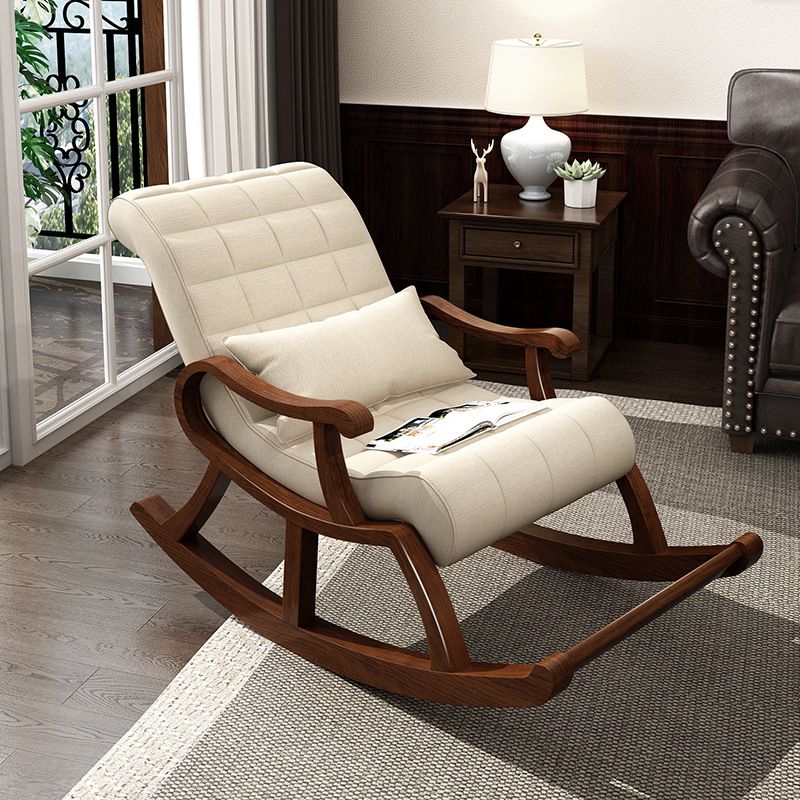 Single Lounge Lazy Sofa Chair Wood Base Rocking Chair for Living Room Clearhalo 'Chairs & Seating' 'furn' 'furn_rocking_chairs' 'Furniture' 'Living Room Furniture' 'Rocking Chairs' 'rocking_chairs' 1200x1200_ea59b74a-4054-4bd7-96d7-1b60a571df4c