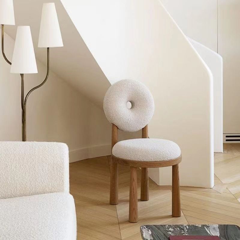 Contemporary Upholstered Armless Chair Home Metal Legs Dining Chair