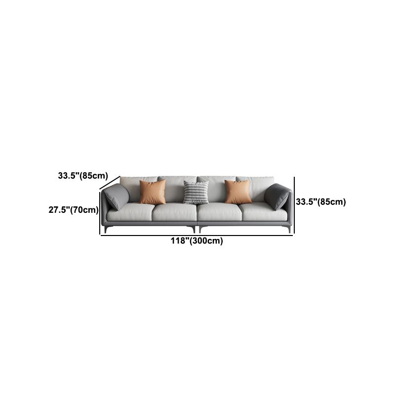 Removable Cushions Sectionals,Pillow Top Arm,33" H Sectionals in Grey