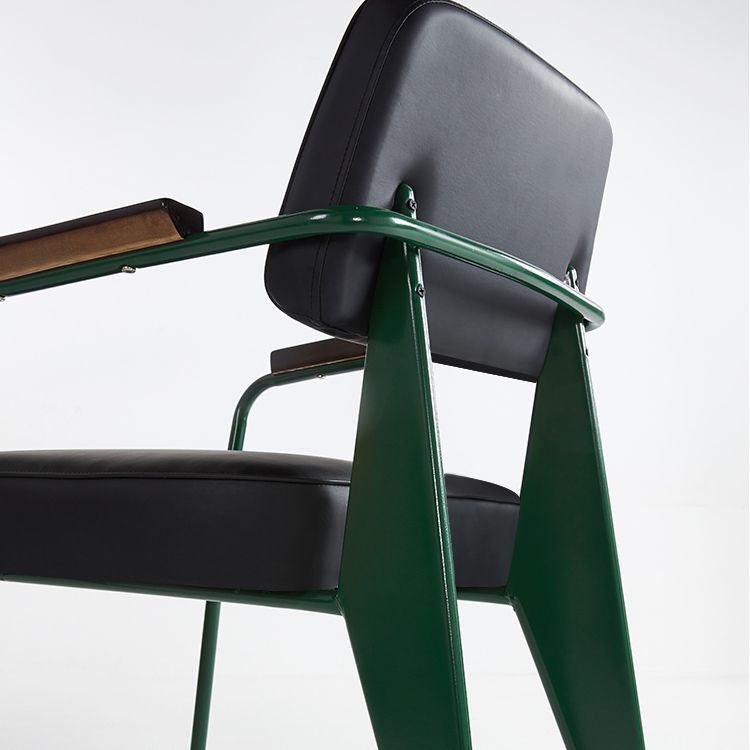 Open Back Dining Arm Chair Industrial Upholstered Armchairs with Metal Legs Clearhalo ' kitchen&dining_furn' 'Dining Chairs' 'Dining Tables & Seating' 'dining_chair' 'Furniture' 'furniture_dining_chair' 'Kitchen & Dining Furniture' 'kitchen' 1200x1200_ea5aa23f-6699-4e7c-8aef-7117bf60fccb