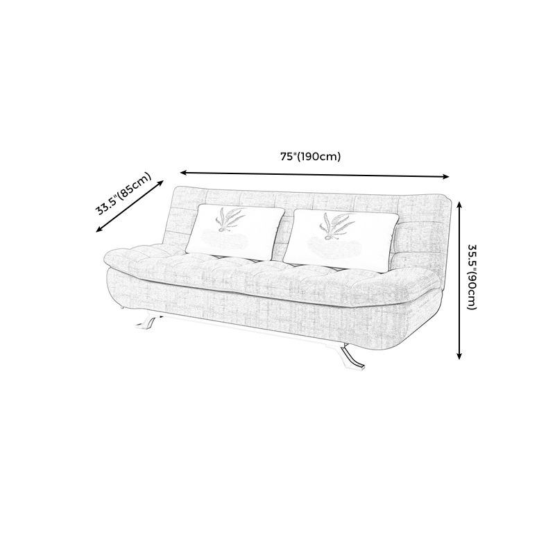 74.80" W √ó 33.46" D √ó 35.43" H Linen Biscuit Back Armless Sofa with Storage Clearhalo 'furn' 'furn_sofas' 'Furniture' 'furniture_sofas' 'kitchen' 'kitchen_sofas' 'Living Room Furniture' 'Sofa' 'sofas' 1200x1200_ea5aa5b6-a27b-45e2-b3ea-7c29845ad4d8