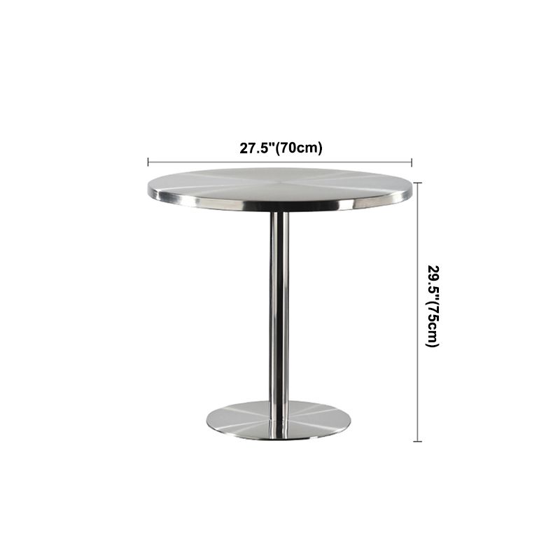 Metal Industrial Table Stainless Steel Top Dining Table with Pedestal Base Clearhalo ' dining_table' 'Dining Tables & Seating' 'Dining Tables' 'furn' 'furn_dining_table' 'Furniture' 'furniture_dining_table' 'Kitchen & Dining Furniture' 'kitchen&dining_furn' 'kitchen' 'kitchen_dining_table' 1200x1200_ea5bd035-a058-41b0-815a-3a24b7dbd05d