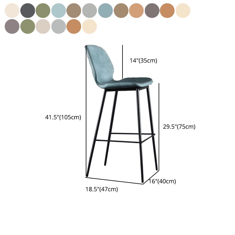Scandinavian Matte Finish Leather Bar Stool Low Back Home Stool Clearhalo 'Bar Furniture' 'Bar Stools' 'bar_stools' 'Furniture' 'furniture_bar_stools' 'Kitchen & Dining Furniture' 1200x1200_ea5c85f0-3f7e-4865-af7c-60226c067736
