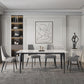 Rectangle 4 Legs Mid-Century Table White Tone Fixed Table of Sintered Stone Clearhalo ' dining_table' 'Dining Tables & Seating' 'Dining Tables' 'furn' 'furn_dining_table' 'Furniture' 'furniture_dining_table' 'Kitchen & Dining Furniture' 'kitchen&dining_furn' 'kitchen' 'kitchen_dining_table' 1200x1200_ea5dbd0f-7e16-4f14-8cd1-e9bed2b98a42