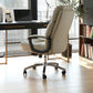 Chaise de bureau à armes rembourrées chaise de bureau ergonomique en cuir moderne avec roues