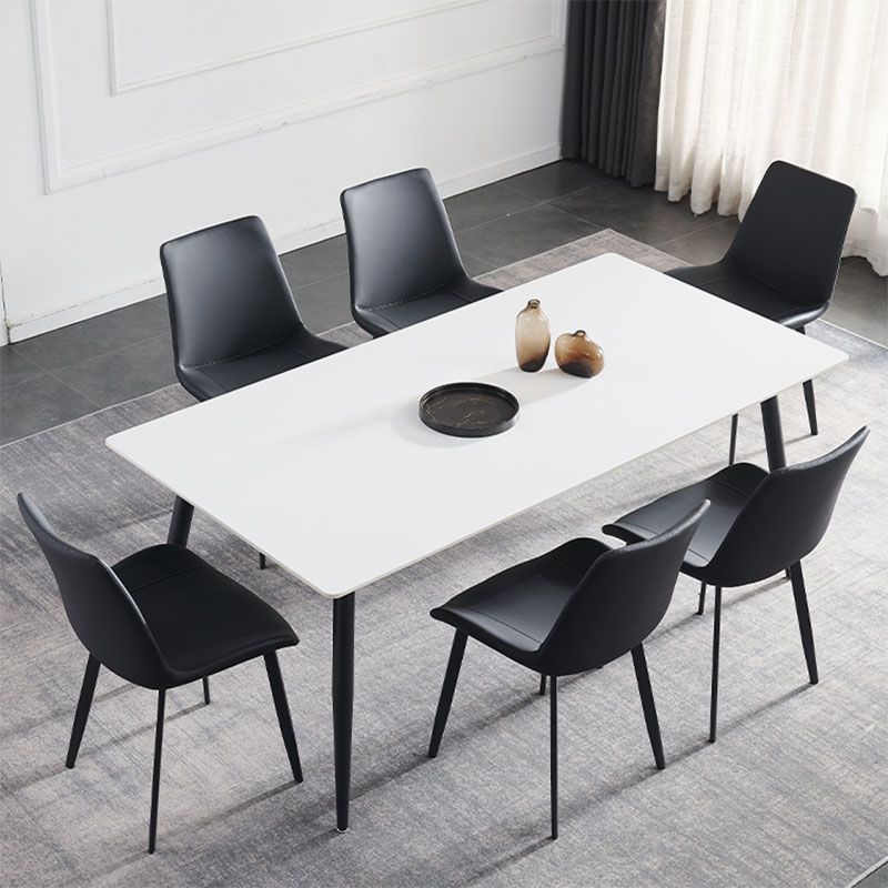 Kitchen Industrial Dinner Table Stone Rectangle 4 Legs Dining Table Clearhalo 'Dining Tables & Seating' 'Dining Tables' 'dining_table' 'furn' 'furn_dining_table' 'Furniture' 'Kitchen & Dining Furniture' 1200x1200_ea5e6b23-e229-43f0-84c9-761c3a4822e6