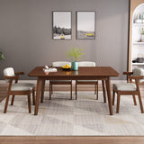 Dining Room Dinner Kitchen Table Rubberwood Solid Wood Dining Table Clearhalo 'Dining Tables & Seating' 'Dining Tables' 'dining_table' 'furn' 'furn_dining_table' 'Furniture' 'Kitchen & Dining Furniture' 1200x1200_ea5fa993-1f93-4da3-879e-ccef5adc03a0