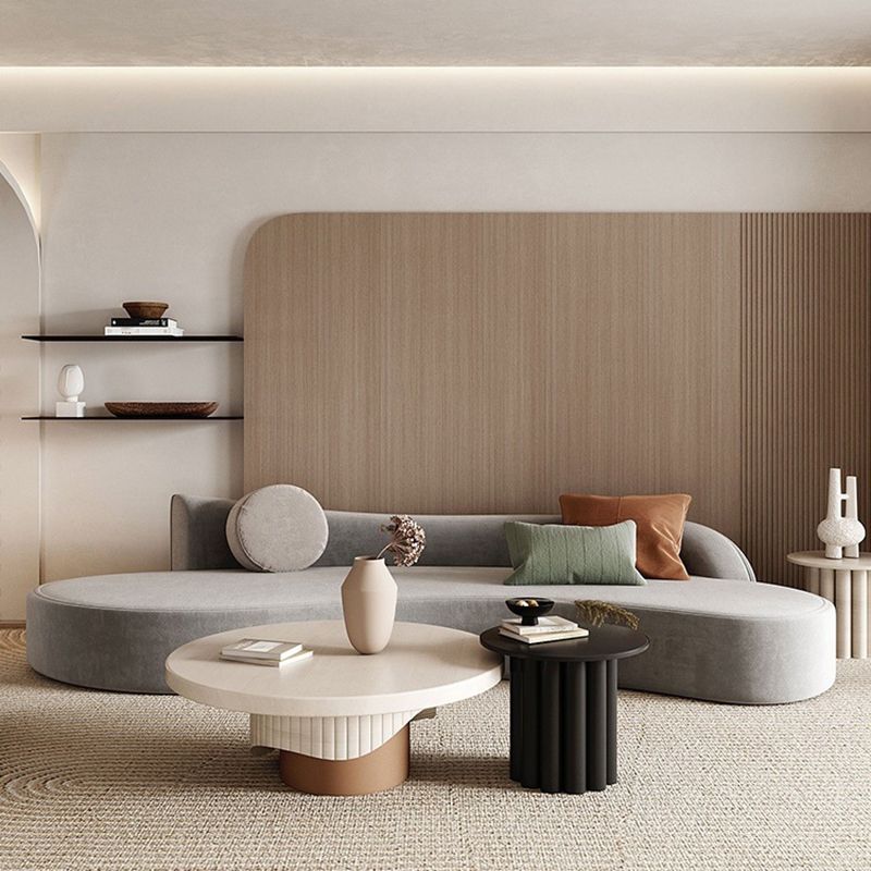 Modern Style Pedestal Base Cocktail Table Round Wooden Coffee Table