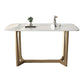 Contemporary Rectangle Dining Room Table White Sintered Stone Table with Gold Trestle Base Clearhalo ' dining_table' 'Dining Tables & Seating' 'Dining Tables' 'furn' 'furn_dining_table' 'Furniture' 'furniture_dining_table' 'Kitchen & Dining Furniture' 'kitchen&dining_furn' 'kitchen' 'kitchen_dining_table' 1200x1200_ea613163-9fc8-4a8f-9884-7f6cabd441a1