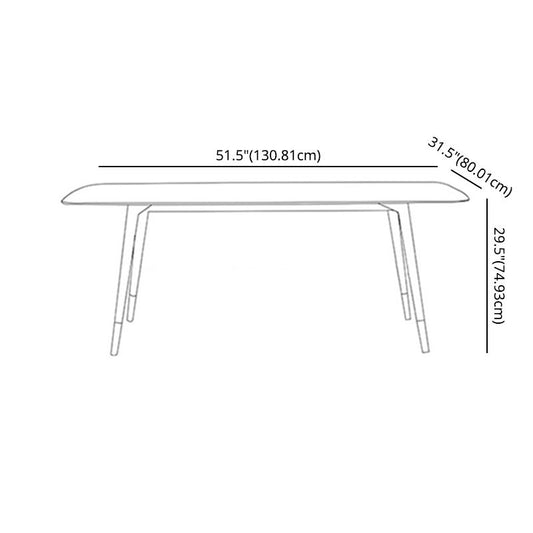 Modern White Slate Dining Set with Rectangle Table White Dining Set with 4 Legs Base Clearhalo 'Dining Room Sets' 'Dining Tables & Seating' 'dining_room_set' 'furn' 'furn_dining_room_set' 'Furniture' 'furniture_dining_room_set' 'Kitchen & Dining Furniture' 'kitchen&dining_furn' 'kitchen' 1200x1200_ea61394b-f3a4-458d-9a7f-668c4152a16c