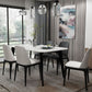 Mesa de comedor de tono blanco de mármol Simplicidad de 4 patas para comedor para comedor