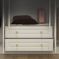 Contemporary White Storage Cabinet Hinged Door Cabinet with Drawers