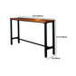 Pine Wood Bar Dining Table Industrial Style Rectangle Bar Table with Trestle for Cafe