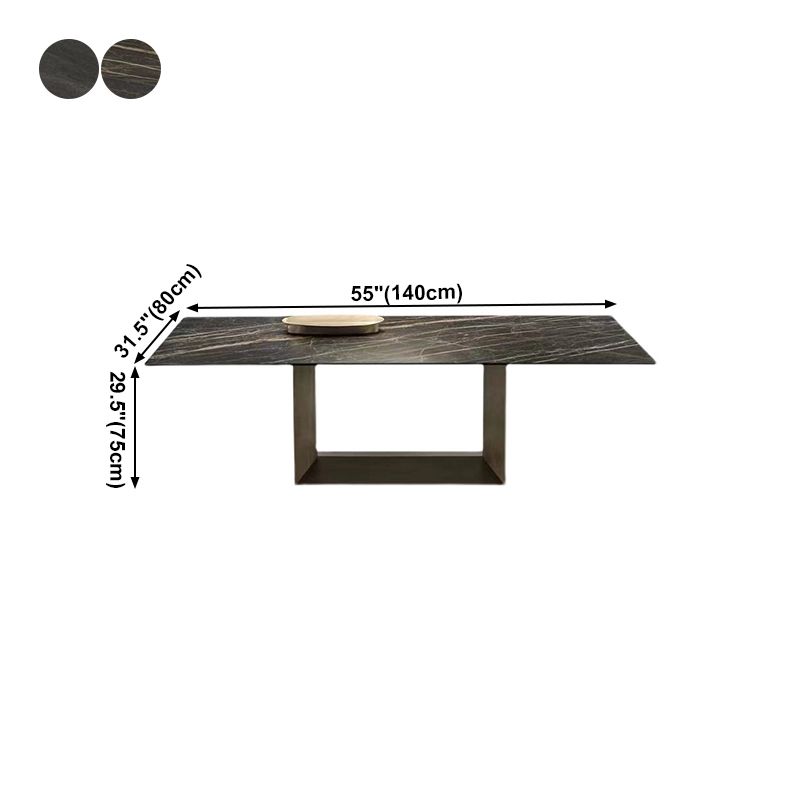Industrial Sintered Stone Dining Table Rectangle Shape Standard Dining Table for Kitchen Clearhalo ' dining_table' 'Dining Tables & Seating' 'Dining Tables' 'furn' 'furn_dining_table' 'Furniture' 'furniture_dining_table' 'Kitchen & Dining Furniture' 'kitchen&dining_furn' 'kitchen' 'kitchen_dining_table' 1200x1200_ea631d54-24f1-4175-8307-24b9354e00d5