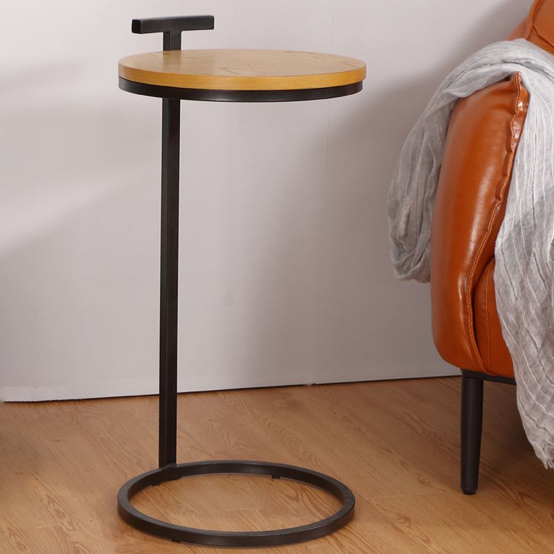 27.5" Tall Iron C Side Table Round Wood Side End Table for Living Room Clearhalo 'Coffee & Accent Tables' 'End & Side Tables' 'end_side_table' 'end_side_tables' 'furn' 'furn_end_side_tables' 'Furniture' 'furniture_end_side_table' 'Living Room Furniture' 1200x1200_ea6325f7-241a-4473-8a50-685de44f81f3
