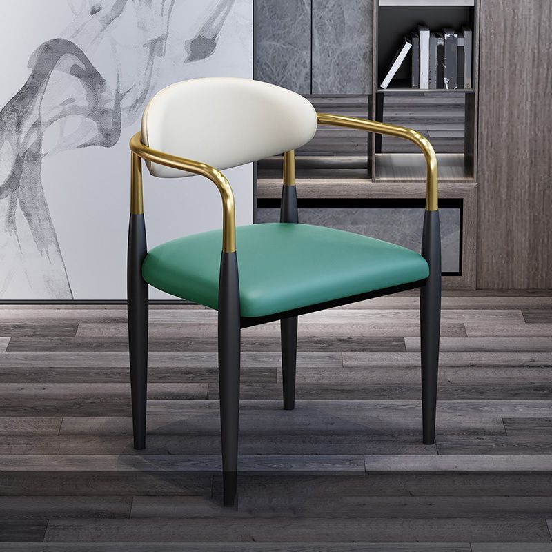 Modern Upholstered Dining Arm Chair Open Back Dining Side Chair Clearhalo 'Dining Chairs' 'Dining Tables & Seating' 'dining_chair' 'furn' 'furn_dining_chair' 'Furniture' 'Kitchen & Dining Furniture' 1200x1200_ea635174-7a74-4ebf-b106-5d857b3accca