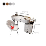 Glass/Stone Top Make-up Vanity Solid Wood Vanity Dressing Table with Storage Drawers