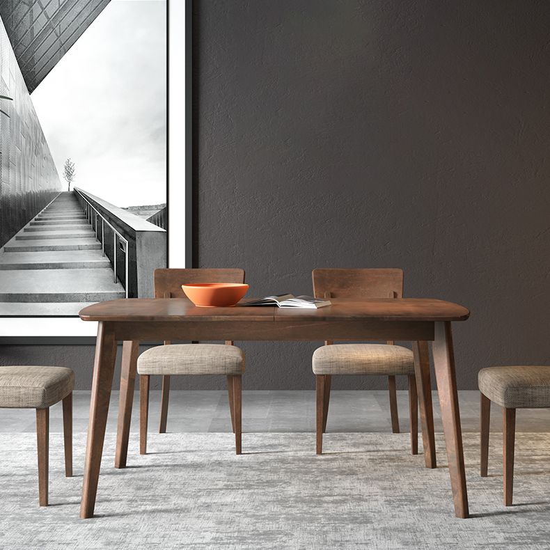 Uitbreidbare moderne beukenhouttafel voor restaurant rechthoekige eettafel met 4 poten