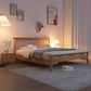 Scandinavian Wood Slat Standard Bed with Rectangular Headboard