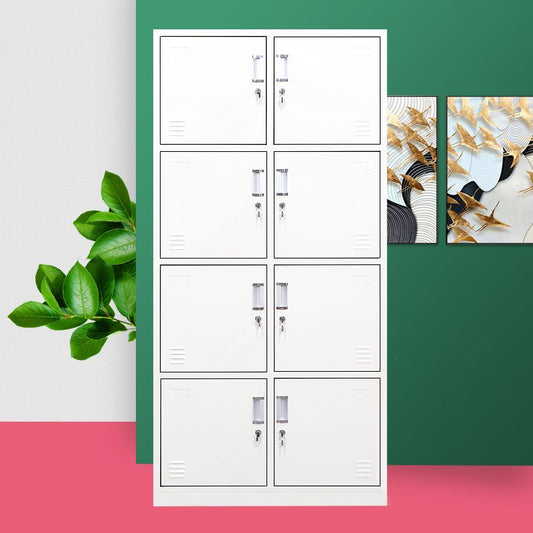 Contemporary Steel Storage Cabinet Hinged Wardrobe Armoire for Home Clearhalo 'Armoires & Wardrobes' 'armoires_wardrobes' 'Bedroom Furniture' 'furn' 'furn_armoires_wardrobes' 'Furniture' 1200x1200_ea6658ee-0a92-4b75-b6d3-295d4270dfd5