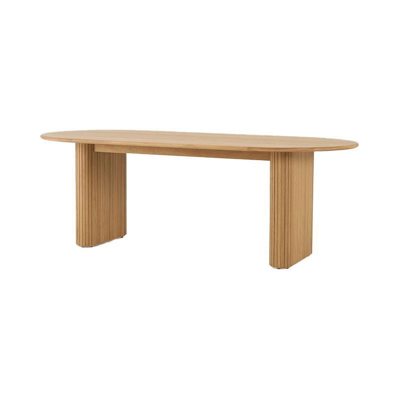 Oval Double Pedestal Modern Table Wood Color Fixed Table with Solid Wood Clearhalo ' dining_table' 'Dining Tables & Seating' 'Dining Tables' 'furn' 'furn_dining_table' 'Furniture' 'furniture_dining_table' 'Kitchen & Dining Furniture' 'kitchen&dining_furn' 'kitchen' 'kitchen_dining_table' 1200x1200_ea66ead6-d351-4658-80eb-3edf98d3b33c
