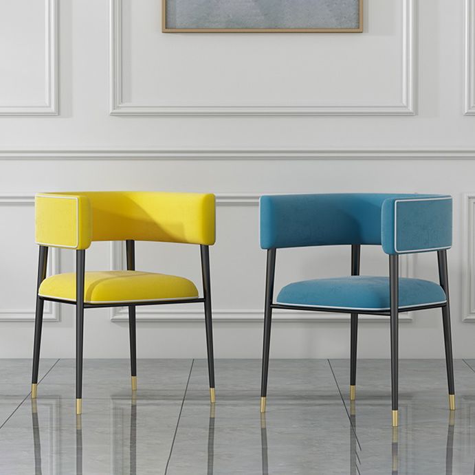 Glam Upholstered Dining Arm Chair Open Back Arm Chair for Dining Room Clearhalo 'Dining Chairs' 'Dining Tables & Seating' 'dining_chair' 'furn' 'furn_dining_chair' 'Furniture' 'Kitchen & Dining Furniture' 1200x1200_ea66fbf4-9d8c-4d8c-a23a-fb627ac6d539