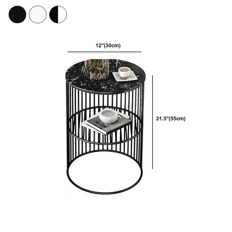 22 inch h bed nachtkastje glamour stenen top metaal open opslag nachttafel