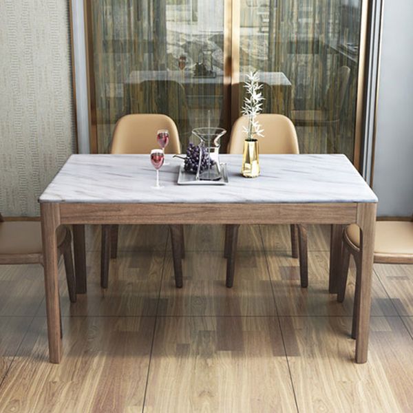 Rectangle Shape Mid-Century Dining Table Fixed Table with Marble Clearhalo ' dining_table' 'Dining Tables & Seating' 'Dining Tables' 'furn' 'furn_dining_table' 'Furniture' 'furniture_dining_table' 'Kitchen & Dining Furniture' 'kitchen&dining_furn' 'kitchen' 'kitchen_dining_table' 1200x1200_ea684efa-fcd6-4fdc-ab1a-7d87e6cdaa9b