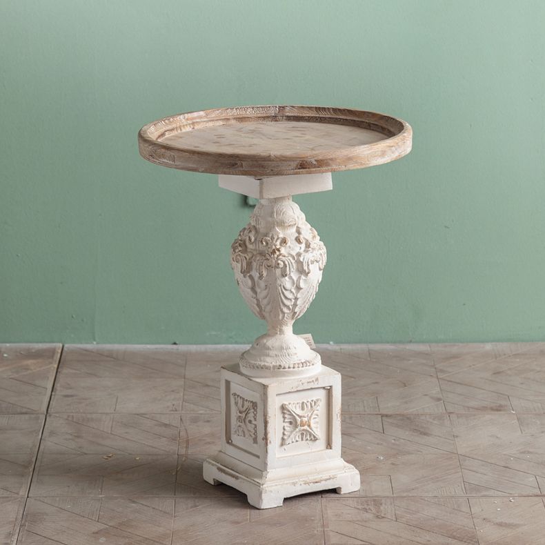 Rustic Style Side End Table Pedestal Distressed Round Sofa Side Accent Table Clearhalo 'Coffee & Accent Tables' 'End & Side Tables' 'end_side_tables' 'furn' 'furn_end_side_tables' 'Furniture' 'Living Room Furniture' 1200x1200_ea6a39a5-4c1d-4679-9ee3-9cdc4223d556