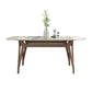 Sintered Stone Top Rectangle Table for Restaurant Modern Dining Table with Ash Wood 4 Legs