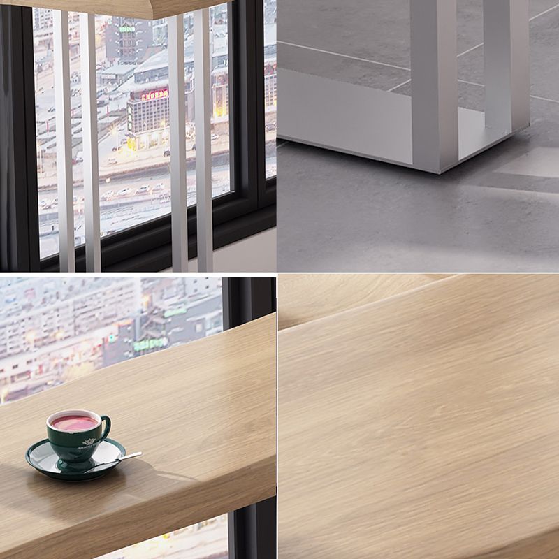 Pine Wood Bar Dining Table Modern Bar Table with Double Pedestal Base for Dining Room Clearhalo 'Bar Furniture' 'Bar Tables' 'bar_tables' 'furn' 'furn_bar_tables' 'Furniture' 'furniture_bar_tables' 'Kitchen & Dining Furniture' 1200x1200_ea6ad9e8-c633-4c1e-b146-25c60f83c6b2