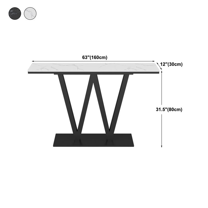 現代のコンソールテーブル大理石の鉄長方形ステイン耐性コンソールソファテーブル