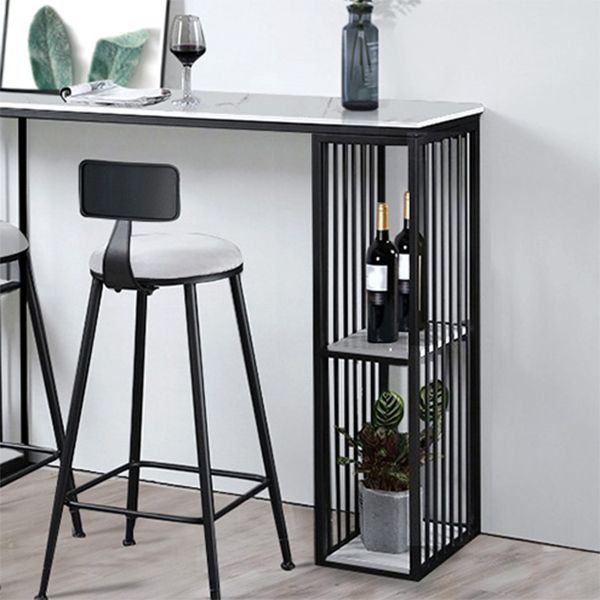 Glam Style Bar Bistro Set 1/3 Pieces Stone Bar-Height Bar table with Upholstered Stools Clearhalo 'Bar Furniture' 'furn' 'furn_home_bar_bar_sets' 'Furniture' 'Home Bars & Bar Sets' 'home_bar_bar_sets' 'Kitchen & Dining Furniture' 1200x1200_ea6b3f63-885c-4024-bd8e-e89a67e7e177