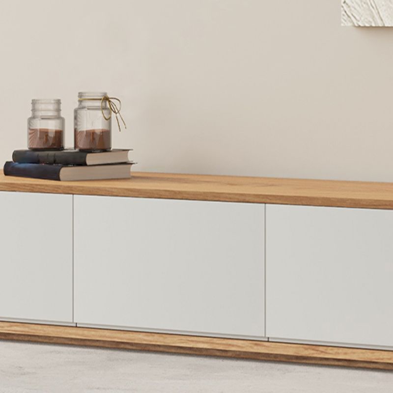 Holz -TV -Ständer geschlossener Speicher -TV -Konsole mit 3 /4 -Schubladen, 16 "D x 10" H