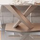 Mesa de comedor de estilo moderno, mesa rectangular con base metálica para comedor