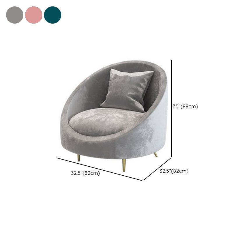 Sofá de terciopelo contemporáneo con brazo inclinado y espalda apretada para apartamento