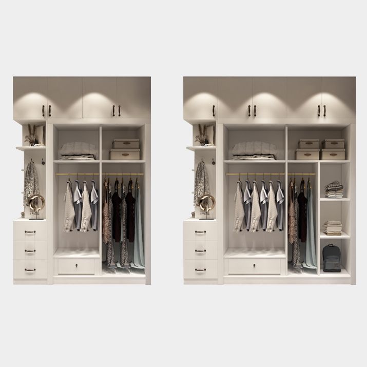 White Contemporary Wardrobe Cabinet Wooden Wardrobe Armoire for Home Clearhalo 'Armoires & Wardrobes' 'armoires_wardrobes' 'Bedroom Furniture' 'furn' 'furn_armoires_wardrobes' 'Furniture' 1200x1200_ea6dd9ee-9ea8-4024-a3c0-295f004e7e4b