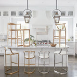 Taboun de comptoir rembourré à tabouret en métal en métal glamour en finition mate pour intérieur