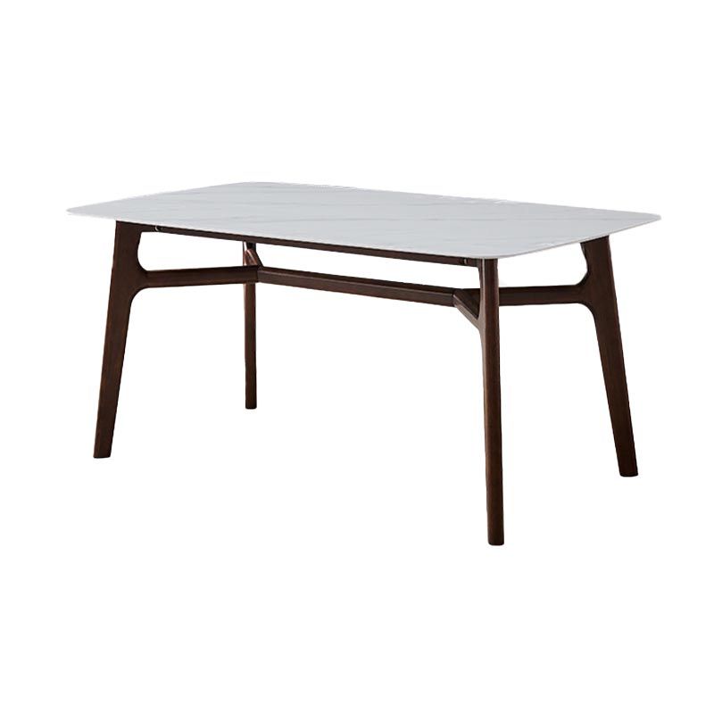 Mitte des Jahrhunderts Rechteck Esstisch Weißer Stein Top Stativ Basis Esstisch