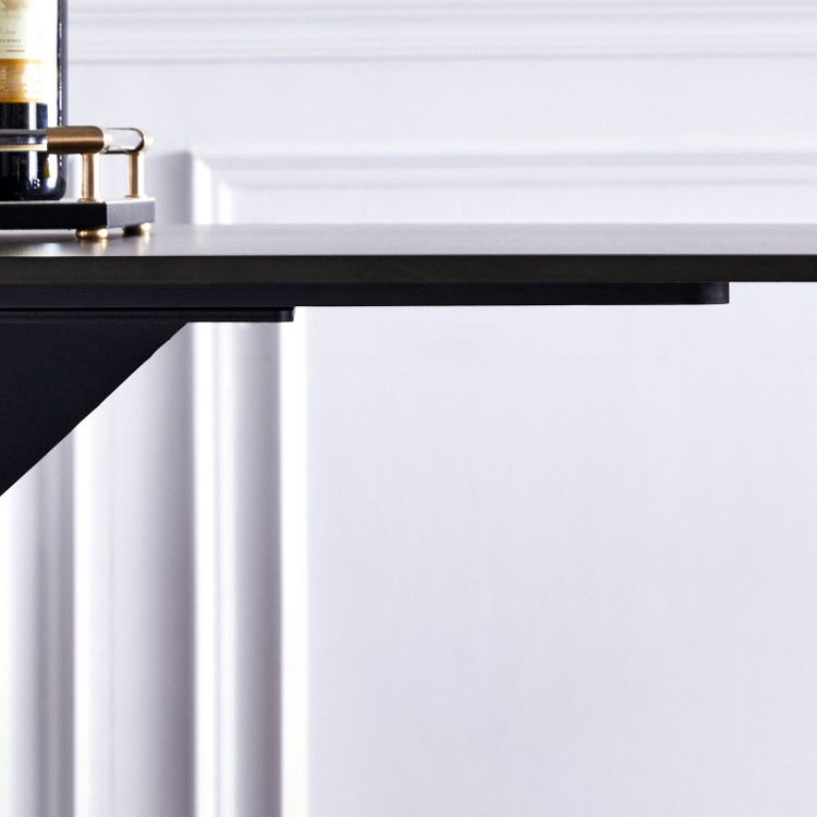 Industrial Dining Table Sintered Stone Table with Black Double Pedestal for Dining Room Clearhalo ' dining_table' 'Dining Tables & Seating' 'Dining Tables' 'furn' 'furn_dining_table' 'Furniture' 'furniture_dining_table' 'Kitchen & Dining Furniture' 'kitchen&dining_furn' 'kitchen' 'kitchen_dining_table' 1200x1200_ea7475dc-9fc2-4197-9dc0-f2fcf9a50680