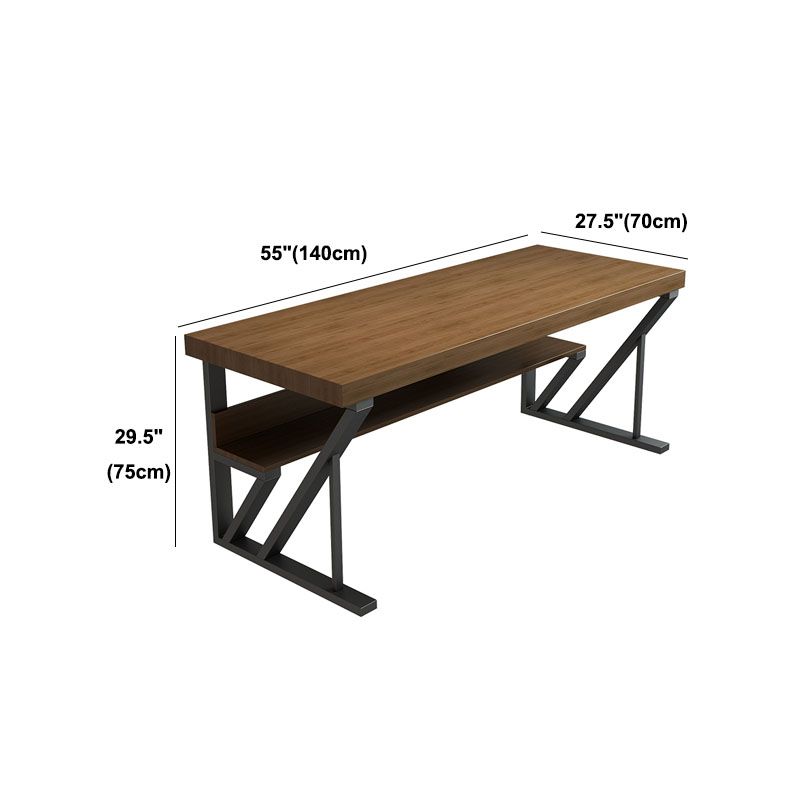 Industrial Style Office Desk Rectangular Wooden Home Writing Desk Clearhalo 'furn' 'furn_office_desk' 'Furniture' 'furniture_office_desk' 'Office Desks' 'Office Furniture' 'office_desk' 1200x1200_ea75693c-1739-4386-888d-3a1049ffe211