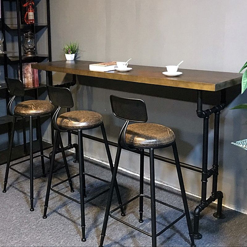Modern Bar Dining Table Solid Wood Rectangle Bar Table in Brown Clearhalo 'Bar Furniture' 'Bar Tables' 'bar_tables' 'furn' 'furn_bar_tables' 'Furniture' 'Kitchen & Dining Furniture' 1200x1200_ea765991-f487-4bd8-a296-66d72df78ff8
