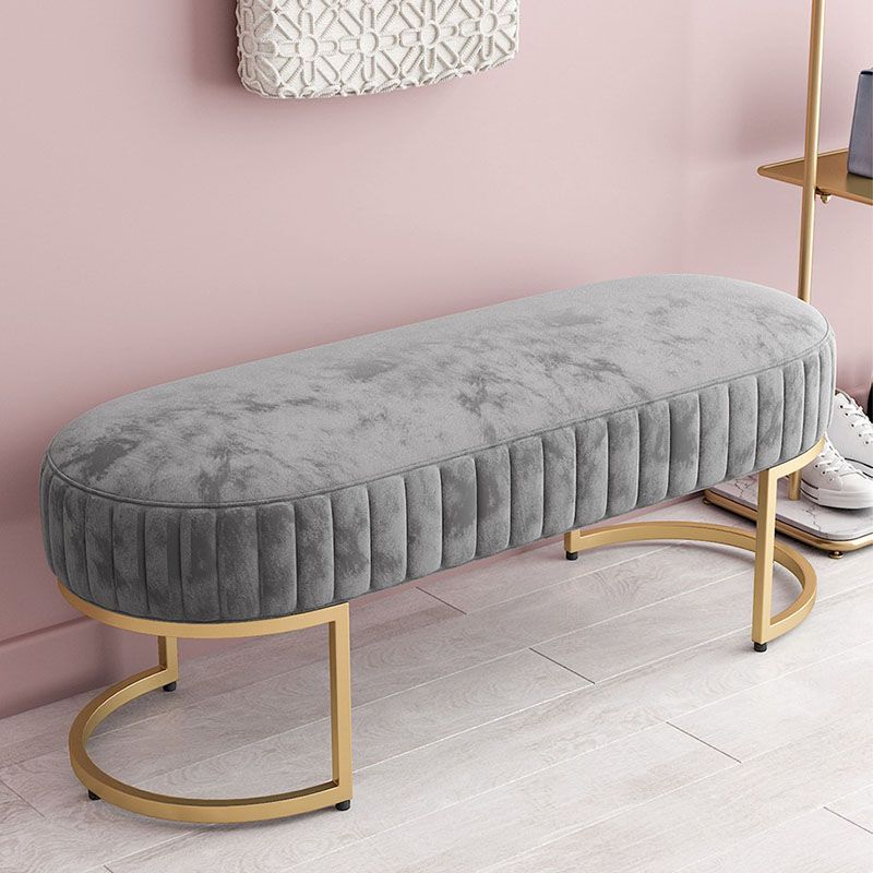 12.48-inch Width Modern Seating Bench Cushioned Metal Entryway Bench Clearhalo 'Benches' 'Chairs & Seating' 'furn' 'furn_benches' 'Furniture' 'Living Room Furniture' 1200x1200_ea7749ae-a088-49de-989c-3d9f2ccd56e2