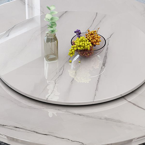 Solid Wood Pedestal Dining Table Round Faux Marble Dining Table Clearhalo 'Dining Tables & Seating' 'Dining Tables' 'dining_table' 'furn' 'furn_dining_table' 'Furniture' 'Kitchen & Dining Furniture' 1200x1200_ea78dd7f-3306-43d5-b5ec-8b71d3175873