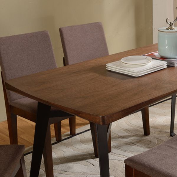 Mesa de comedor de madera sólida mesa de rectángulo de lujo tradicional con base de trineo