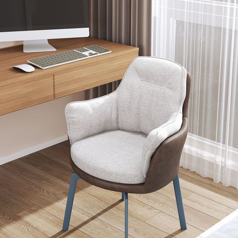 Industrial Kitchen Dining Chairs Fabric Arm Dining Chairs with Metal Legs Clearhalo 'Dining Chairs' 'Dining Tables & Seating' 'dining_chair' 'furn' 'furn_dining_chair' 'Furniture' 'Kitchen & Dining Furniture' 1200x1200_ea78fdcc-5130-480e-96e2-68834906ba12