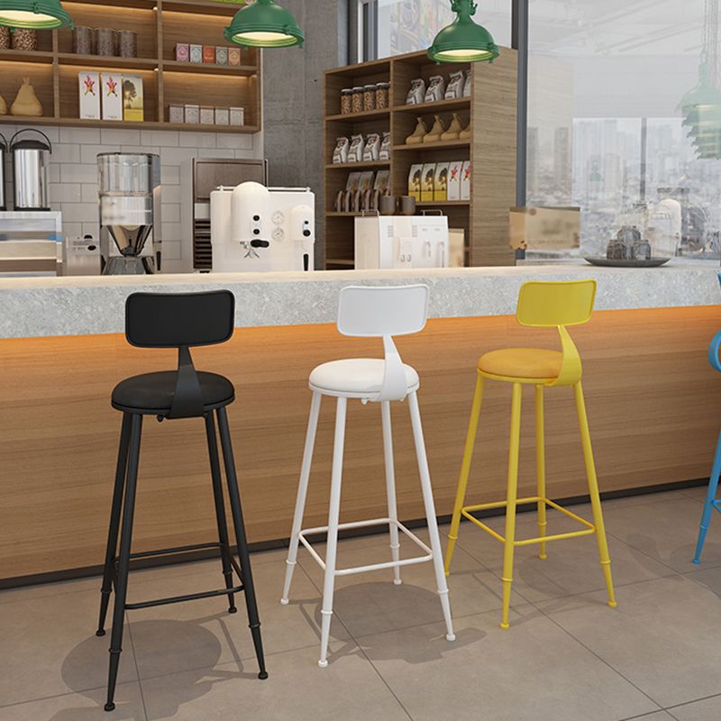 Modern Leather Seats Barstool Metal 4 Legs Base Colorful Bar Stool for Living Room Clearhalo 'Bar Furniture' 'Bar Stools' 'bar_stools' 'furn' 'furn_bar_stools' 'furniture_bar_stools' 'Kitchen & Dining Furniture' 'kitchen&dining_furn' 'kitchen' 'kitchen_furn' Furniture' 1200x1200_ea795bf4-cd53-49f2-ab29-c92bc17acc74